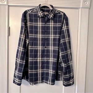 Classic BURBERRY Navy Button Down Dress Shirt, Sz L, Great Condition
